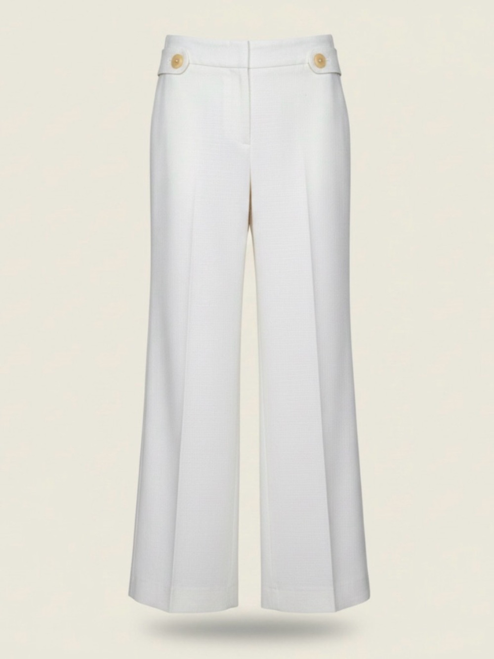 J. Crew Cream Linen Blend Trousers | Button Waist Detail | Favorite Fit
